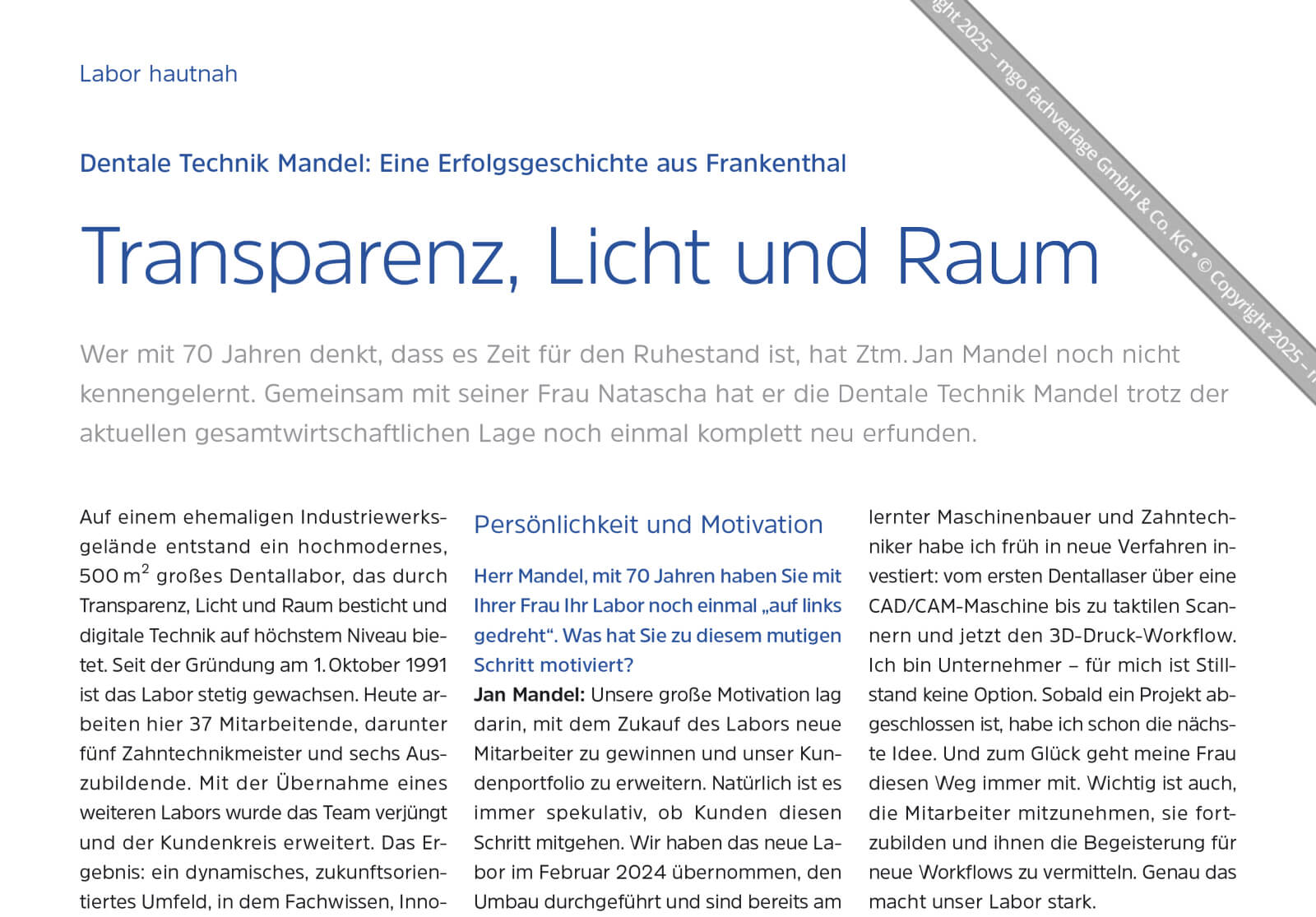 Transparenz, Licht und Raum