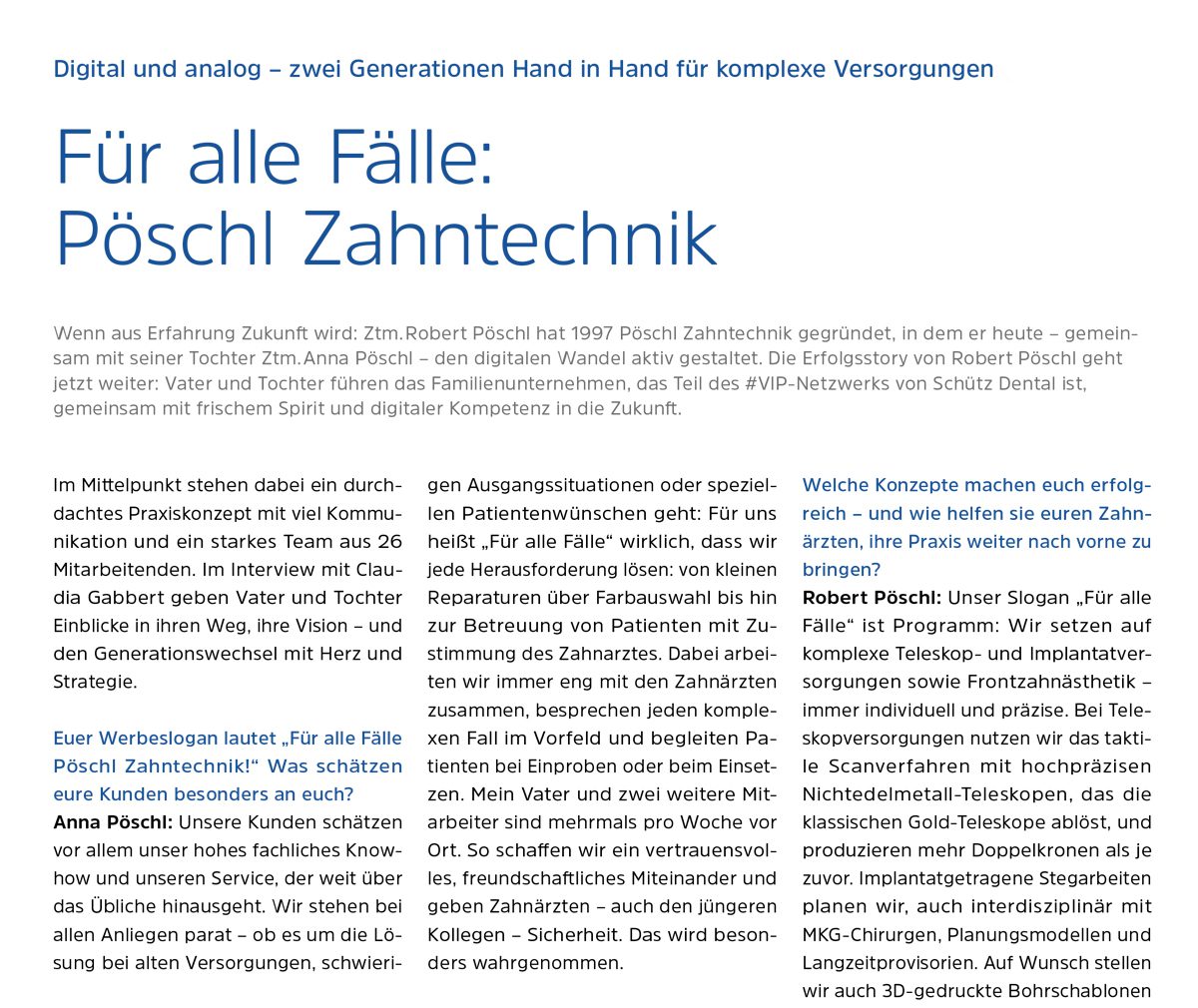 Für alle Fälle: Pöschl Zahntechnik