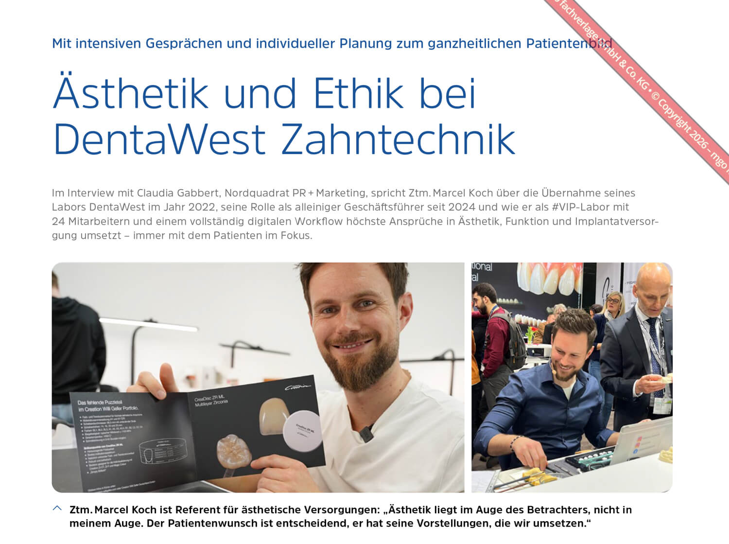 Ästhetik und Ethik bei DentaWest Zahntechnik